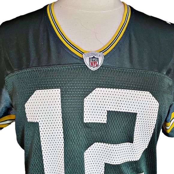 Aaron Rodgers 12 Green Bay Packers Jersey Womens Sz L Green Football Reebok NFL - Picture 3 of 7
